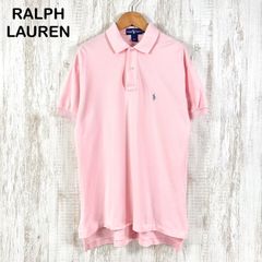 90s RALPH LAUREN ラルフローレン ポニーロゴ刺繡 鹿の子 半袖ポロシャツ ピンク