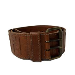 FENDI(フェンディ) ベルト 85/34 - ブラウン ズッカ柄 レザー