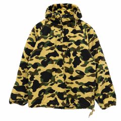 A BATHING APE アベイシングエイプ 90s 00s 1ST CAMO NYLON ANORAK HOODIE ファースト カモ イエローカモ 猿迷彩 裏ボア フリース ナイロン アノラック パーカー S マルチカラー系 S【中古】