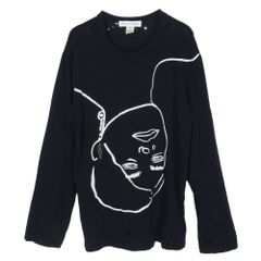 COMME des GARCONS コムデギャルソン W14076X SHIRS シャツ Agathe Gonnet アガット・ゴネ グラスビーズ ニット カットソー ブラック系 L【中古】
