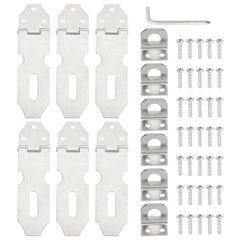 PATIKILステンレス製掛け金6個セット3”ドアラッチロック用フックスクリュー付き戸棚ガーデン物置クローゼット用