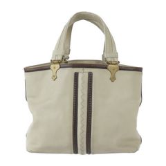 BOTTEGAVENETA ボッテガヴェネタ ハンドバッグ 162208 レザー ライトベージュ系 ゴールド金具 バッグ トートバッグ