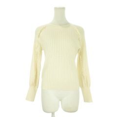 ジルスチュアート JILL STUART ニット セーター F 白 アイボリー リブ編み フリル 長そで /CK11 ■GY70