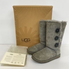UGG australia ムートンブーツ グレー 22cm 1873 3連ボタン/ボアブーツ/アグ オーストラリア 箱付[OQ05079]