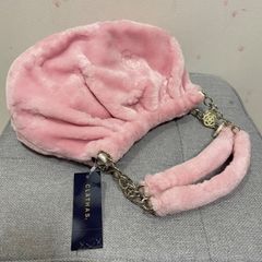CLATHAS クレイサス ファー調チェーンショルダーバッグ ピンク 秋冬 ハロウィン　レトロ