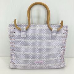 Samantha Thavasa/サマンサタバサ ハンドバッグ ロゴ総柄 ラベンダー/パープル系 バンブーハンドル レディース[OV00637]