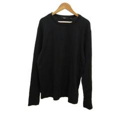 セオリー Theory 長袖Tシャツ トップス  M 黒 ブラック 無地 ラウンドネック 長袖 /SH ■ECC007
