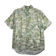 ヴィンテージ ハワイアン パステル グリーン フラワー パッチワーク 半袖 Tシャツ XL フローラル シャツ