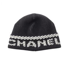 シャネル CHANEL ニットキャップ ロゴ ニットキャップ ブラック その他 ニットキャップ レディース Used A
