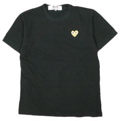 PLAY COMME des GARCONS プレイコムデギャルソン S/S TEE - GOLD HEART ゴールドハートワッペン刺繍 Tシャツ M BLACK 半袖 Filip Pagowski トップス g27007