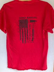 【古着Tシャツ】GILDAN  消防士イベント記念Tシャツ　星条旗　アメカジ