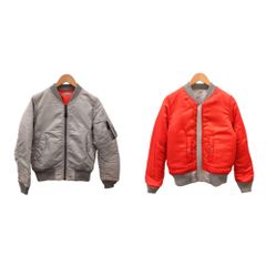 アヴィレックス AVIREX MA-1 ブルゾン ジャケット 中綿 リバーシブル L グレー オレンジ 8415-818-7352 /AN