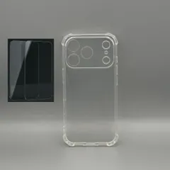 【iphone17/18Pro】耐衝撃クリアケース+ガラスフィルム2枚