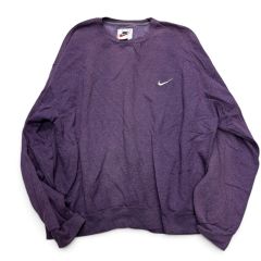 美品　NIKE　ナイキ　90s　USA製　スウェット　スウォッシュ　オーバーサイズ　トレーナー　パープル　サイズXL相当　コットン