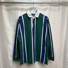 90s GAP　マルチストライプ　ラガーシャツ　M　古着