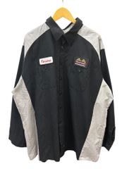 RED KAP (レッドキャップ) 長袖ワークシャツ 企業系 ワッペン 古着 3XL ブラック×グレー メンズ/027