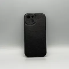 【iPhone15】ブラックレザー ヴィンテージ調 合皮