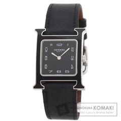 HERMES エルメス HH1.521 Hウォッチ ブラックラッカー 腕時計 SS 革 メンズ [中古]