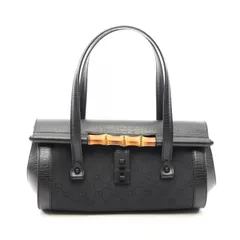 グッチ GUCCI ハンドバッグ バンブー GGキャンバス 111713 ブラック キャンバス レザー バンブー ハンドバッグ レディース Used A