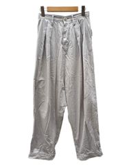ワイズ Y's コットン リネン混 2タックワイドパンツ ハイウエスト サルエル ヨウジヤマモト Yohji Yamamoto モード ドメス 日本製 グレージュ GRAY 灰色 サイズ1 グレー 104LB-156