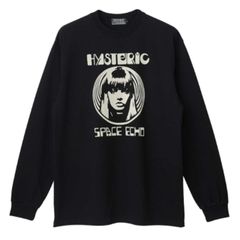 HYSTERIC GLAMOUR ヒステリックグラマー SPACE ECHO Tシャツ ブラック