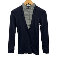 BRUNELLO CUCINELLI(ブルネロクチネリ) 長袖カットソー サイズS レディース - ダークネイビー×グレー
