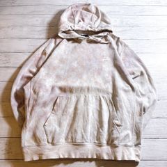 【人気ブランド】NIKE HOODIE ナイキ ベージュ ピンク タイダイ染め ワンポイントロゴ プルオーバーパーカー フーディー 古着 #260142