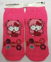 【中古】ソックス(キャラクター) 16.アスカ ソックス2足セット 「エヴァンゲリオン×ハローキティ当たりくじ」