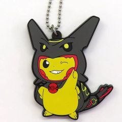 【中古】キーホルダー ピカチュウ＆レックウザ(黒いレックウザ) 「ポケットモンスター ラバーキーホルダーコレクション レックウザポンチョを着たピカチュウ」 ポケモンセンター限定