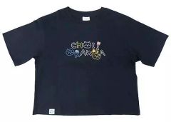 【中古】Tシャツ ちいかわ＆ハチワレ＆うさぎ グラフィックT(半袖) Chiikawa 2 ネイビー レディースXLサイズ 「ちいかわ なんか小さくてかわいいやつ×GU」
