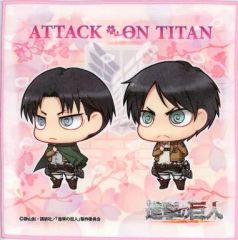 【中古】タオル・手ぬぐい(キャラクター) エレン＆リヴァイ(春柄) ミニタオル 「進撃の巨人」