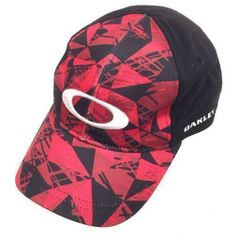 オークリー 16FW サイズ 表記なし 刺繍入り キャップ 帽子 レッド × ブラック系 メンズ ファッション小物 OAKLEY 6410554