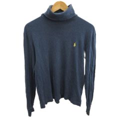 ポロ バイ ラルフローレン Polo by Ralph Lauren Tシャツ カットソー タートルネック 無地 長袖 M 紺 ネイビー /KK ■GY50