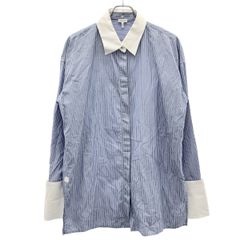 LOEWE ロエベ 23AW ストライプ デコンストラクテッド シャツ S359Y05X52 ホワイト×ブルー 36