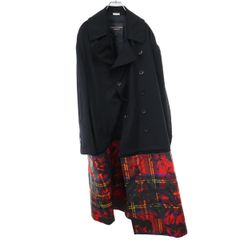 COMME des GARCONS HOMME PLUS コム デギャルソンオムプリュス 22SS The Existence of Flowers ドッキングデザイン ロングコート PI-C005 ブラック S