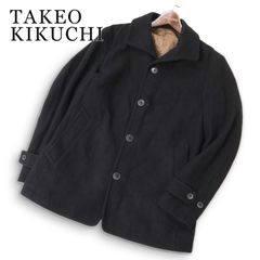 TAKEO KIKUCHI タケオキクチ 秋冬★ メルトン ウール ジャケット Sz.2 メンズ 黒