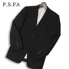 P.S.FA パーフェクトスーツファクトリー 春夏 背抜き ウール シルク★ テーラード ジャケット Sz.88Y4 メンズ 黒