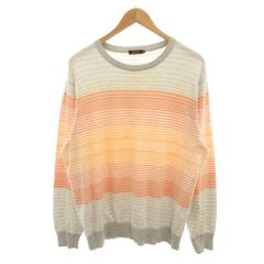 アラミス ARAMIS ニット セーター LL ピンク ボーダー柄 ラウンドネック 長袖 /SJ