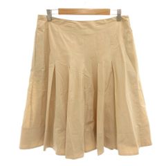 マックスマーラ MAX MARA INTREND 美品 フレアスカート 48 ベージュ プリーツ ひざ丈 /SJ