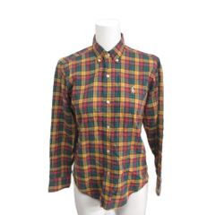 ポロ バイ ラルフローレン Polo by Ralph Lauren 90s シャツ ブラウス 14 チェック柄 長袖 ボタンダウンカラー 赤 レッド マルチカラー ■IBO104