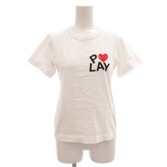 プレイコムデギャルソン PLAY COMME des GARCONS Tシャツ カットソー 半袖 クルーネック PLAYロゴプリント S 白 ホワイト /GV IBO102