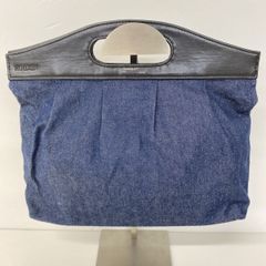 美品 MICHEL KLEIN ミッシェルクラン デニム ハンドバッグ/クラッチバッグ ネイビー系 インディゴブルー レディース[OM04439]