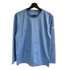 プーマ PUMA Tシャツ 長袖 総柄 M 青 ブルー ■OFP3
