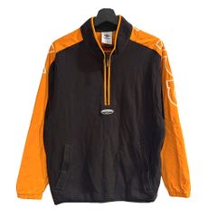 アディダス adidas ブルゾン ハーフジップ 黒 ブラック オレンジ ■OFP3