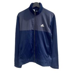 アディダス adidas トラックジャケット ブルゾン 切替 裏起毛 F 紺 ネイビー ■OFP3