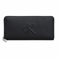 カルバンクライン CALVIN KLEIN 長財布 メンズ Sculpted Impression Zip Wallet ブラック 黒 ラウンドファスナー 小銭入れ付き カード収納 合成皮革 おしゃれ 人気 ブランド 誕生日 記念 プレゼント ギフト 送料無料