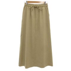 グリーンレーベルリラクシング ユナイテッドアローズ green label relaxing ロングスカート Aライン 36 ベージュ ドローストリング ウエストゴム /ML