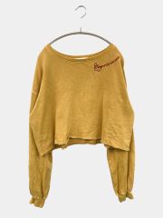 CIAOPANIC チャオパニック スウェット ONE イエロー コットン スウェット 無地 刺繍 長袖 レディース