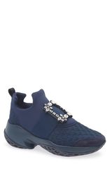 ロジェ・ヴィヴィエ レディース シューズ スニーカー Roger Vivier Viv Crystal Buckle SlipOn Sneaker Blue Chiaro ブルー