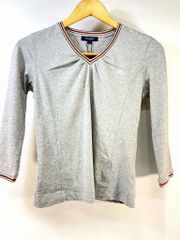 s26t-0142y【中古】【未使用品】BURBERRY LONDON バーバリーロンドン　バーバリー　Vネック　トップス　カットソー　1　Sサイズ
